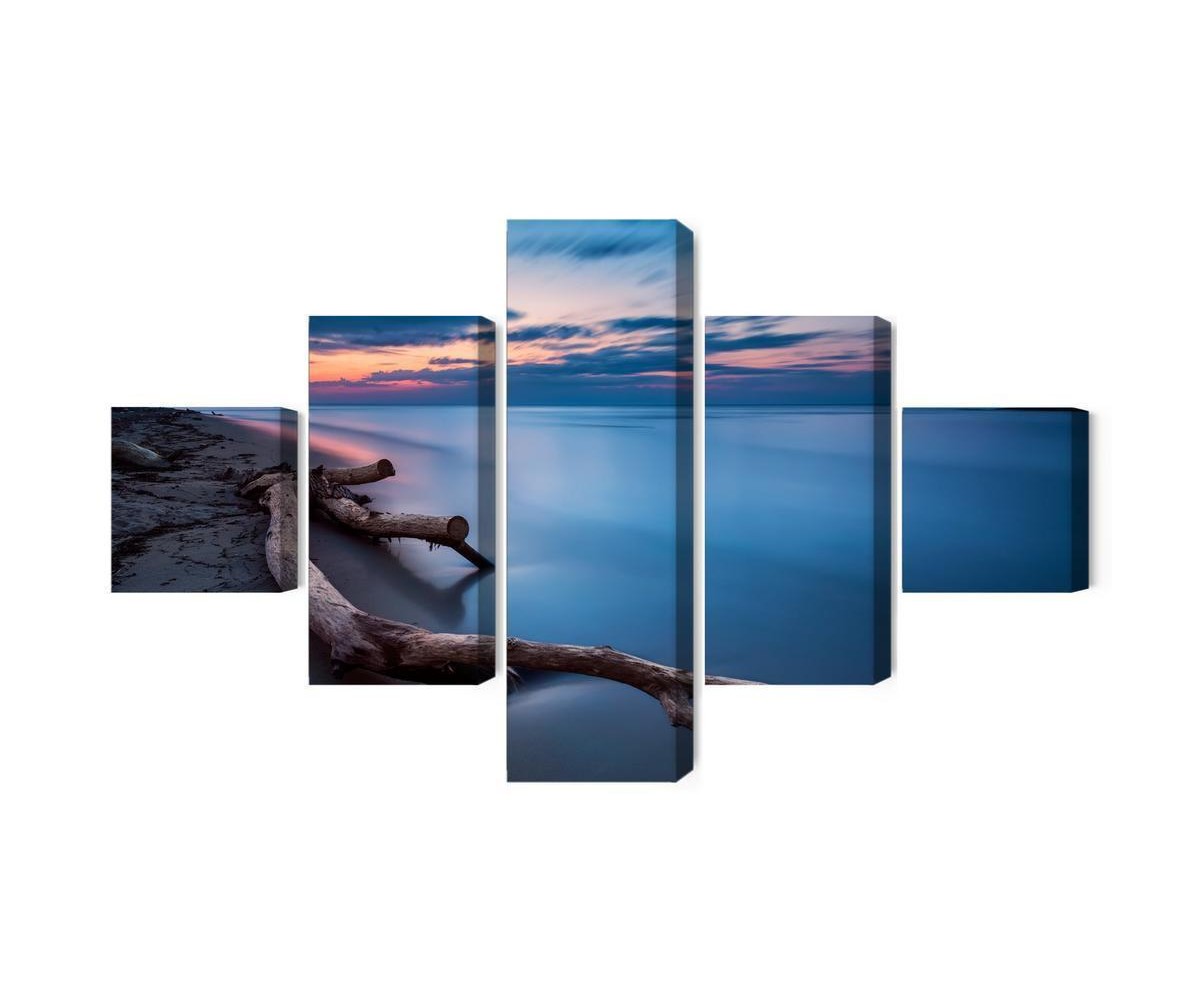 Mehrteiliges Bild Die Meereslandschaft Zur Abendzeit