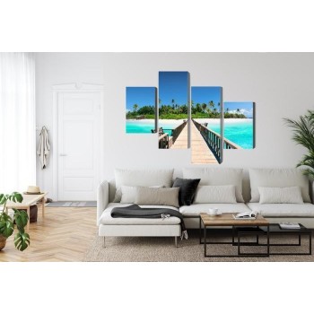 Mehrteiliges Bild 3D-Pier Auf Den Malediven