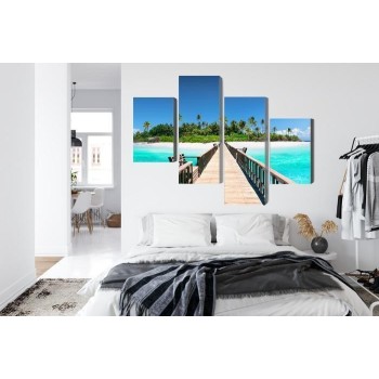 Mehrteiliges Bild 3D-Pier Auf Den Malediven