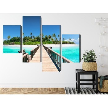 Mehrteiliges Bild 3D-Pier Auf Den Malediven