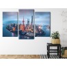 Mehrteiliges Bild Shanghai-Panorama Bei Nacht