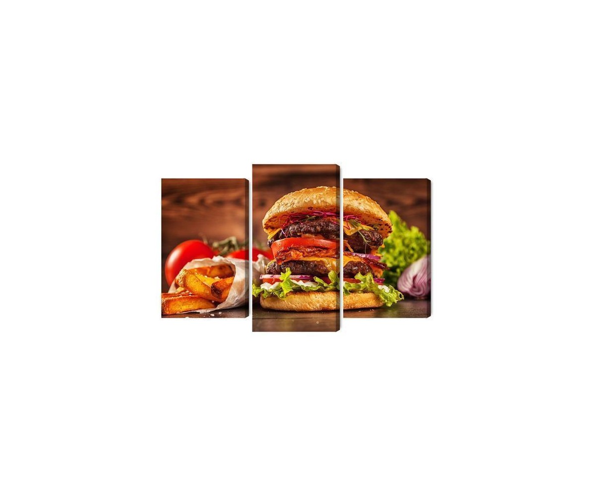 Mehrteiliges Bild Hausgemachter Hamburger