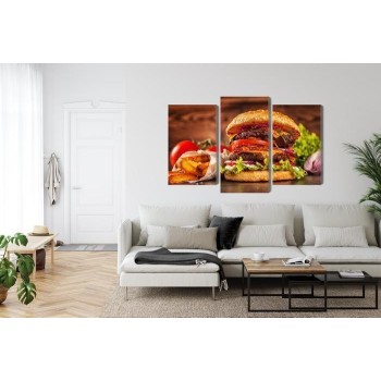 Mehrteiliges Bild Hausgemachter Hamburger
