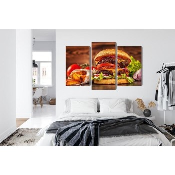 Mehrteiliges Bild Hausgemachter Hamburger