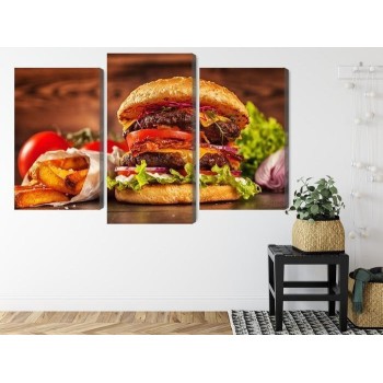 Mehrteiliges Bild Hausgemachter Hamburger