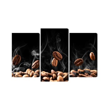 Mehrteiliges Bild Heiße Kaffeebohnen