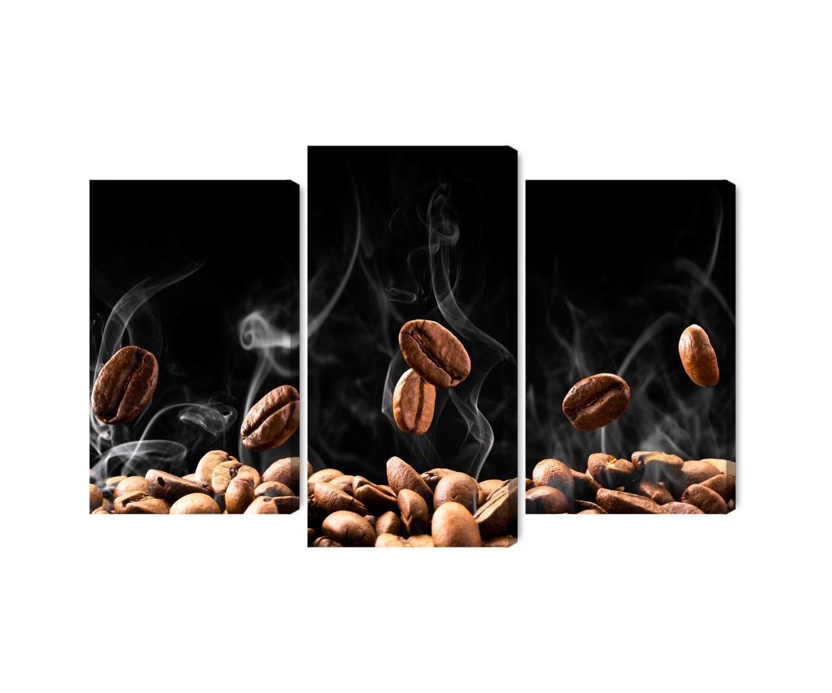 Mehrteiliges Bild Heiße Kaffeebohnen