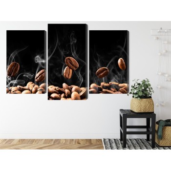 Mehrteiliges Bild Heiße Kaffeebohnen