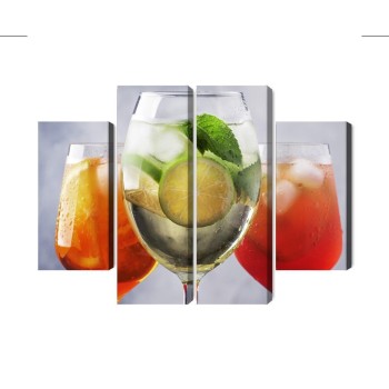 Mehrteiliges Bild Eine Reihe Von Sommercocktails