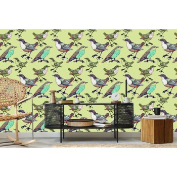 Tapete Bunte Vögel