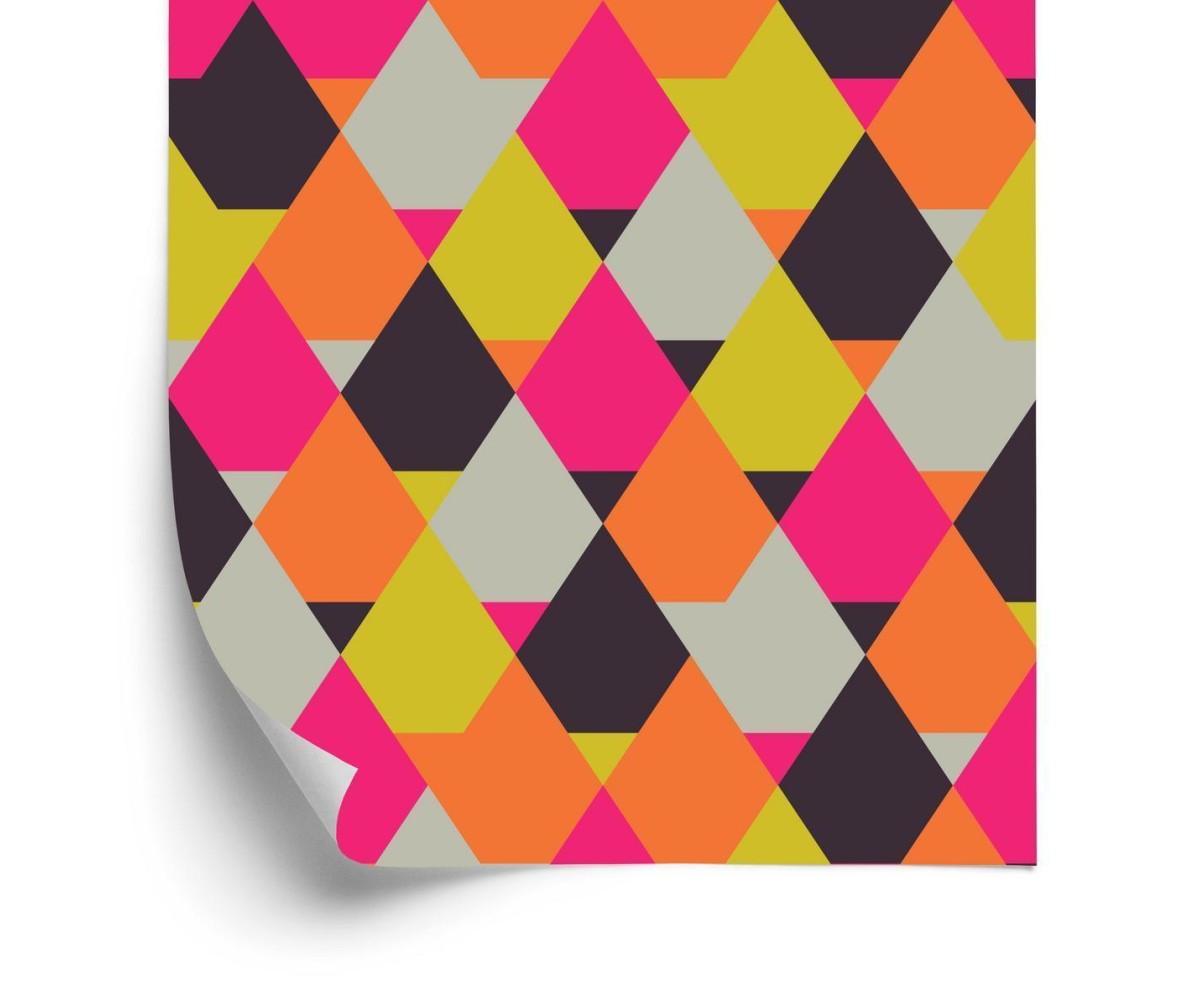 Tapete Geometrisch - Bunte Diamanten