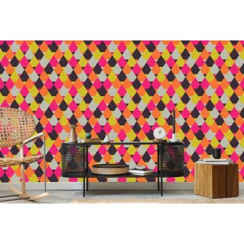Tapete Geometrisch - Bunte Diamanten