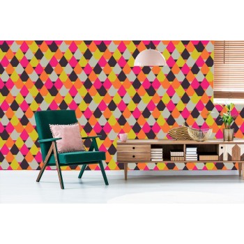 Tapete Geometrisch - Bunte Diamanten
