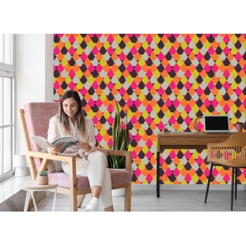Tapete Geometrisch - Bunte Diamanten