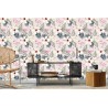 Tapete Flamingos  Blätter Und Blumen