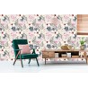 Tapete Flamingos  Blätter Und Blumen