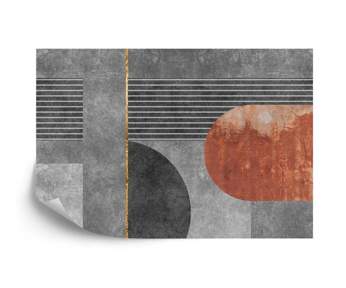 Fototapete Gold Geometric Background Art. Modern Grey Pattern