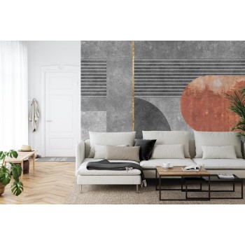Fototapete Gold Geometric Background Art. Modern Grey Pattern
