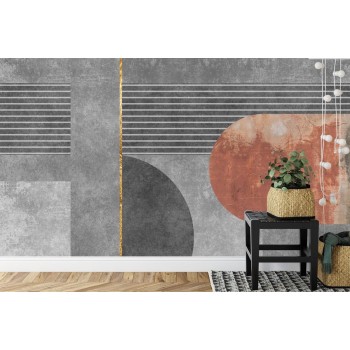 Fototapete Gold Geometric Background Art. Modern Grey Pattern