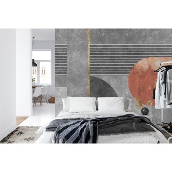 Fototapete Gold Geometric Background Art. Modern Grey Pattern