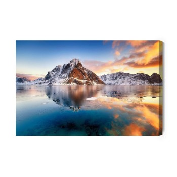 Leinwandbild Sonnenaufgang Über Dem Norwegischen Meer