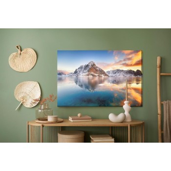 Leinwandbild Sonnenaufgang Über Dem Norwegischen Meer