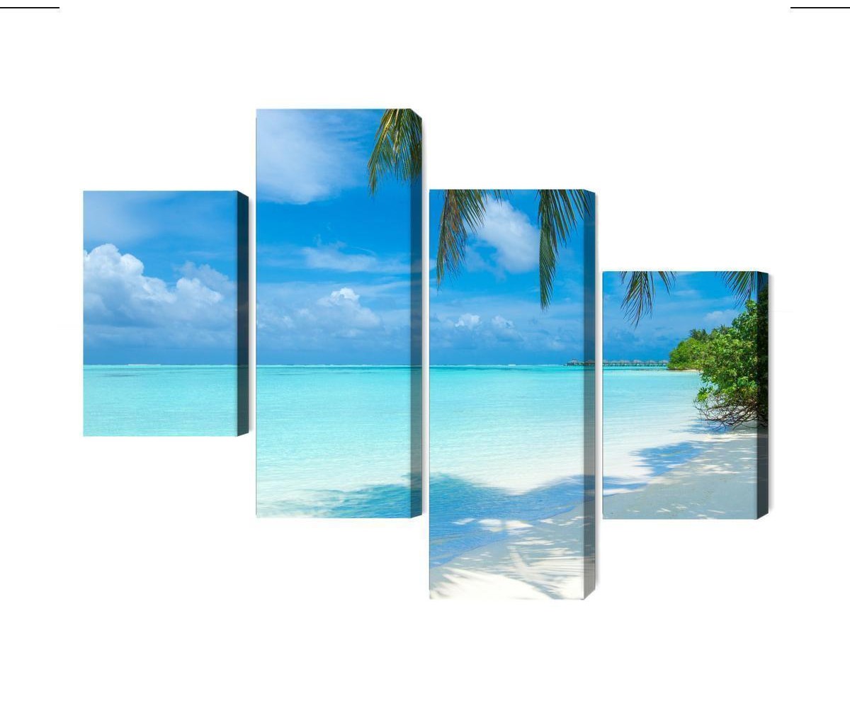 Mehrteiliges Bild Ein Strand Auf Den Malediven