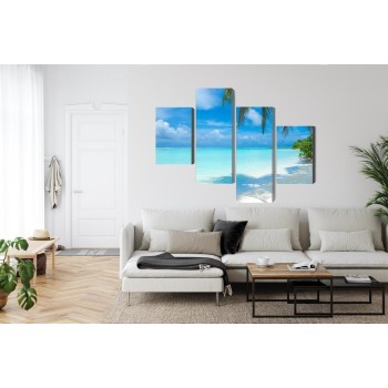 Mehrteiliges Bild Ein Strand Auf Den Malediven