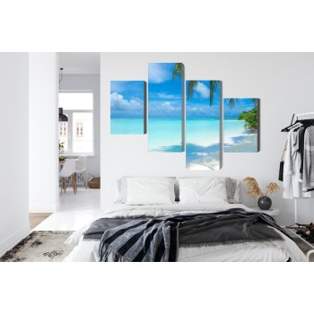 Mehrteiliges Bild Ein Strand Auf Den Malediven
