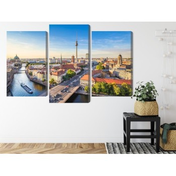 Mehrteiliges Bild Die Spree Und Ein Panoramablick Über Berlin