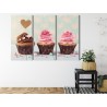 Mehrteiliges Bild Muffins Mit Sahne