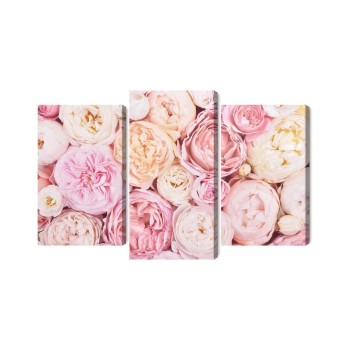 Mehrteiliges Bild Blühende Blumen In Pastellfarben