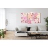 Mehrteiliges Bild Blühende Blumen In Pastellfarben
