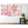 Mehrteiliges Bild Blühende Blumen In Pastellfarben