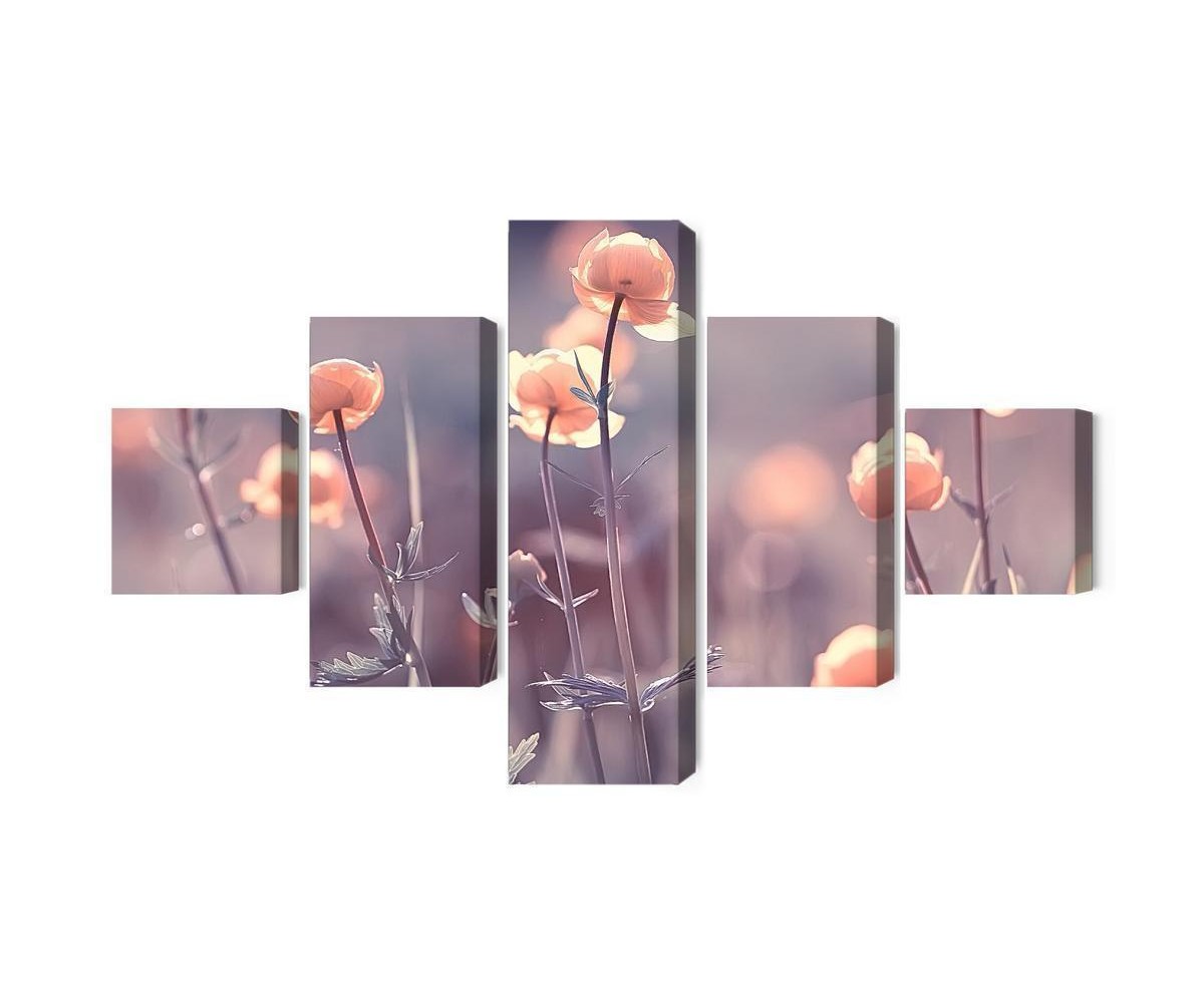 Mehrteiliges Bild Frühlingsblumen 3D