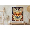 Poster Red Tribal Fox Portrait. Vintage Hand Drawn For T-Shirt  Poster  Clothes.