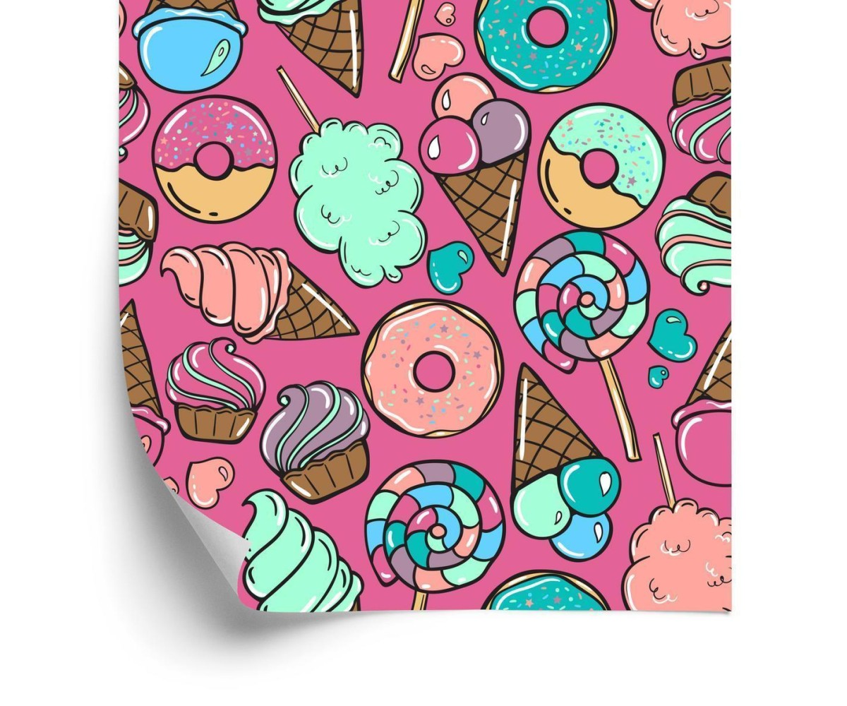 Tapete Zuckerwatte Mit Eis