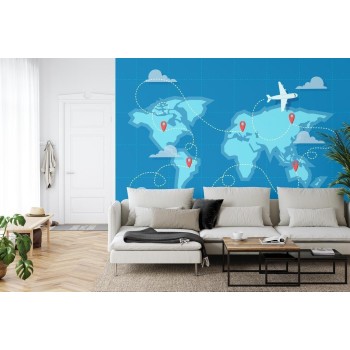 Fototapete Weltkarte Fliegen