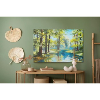 Leinwandbild Die Waldlandschaft Ist Gemalt