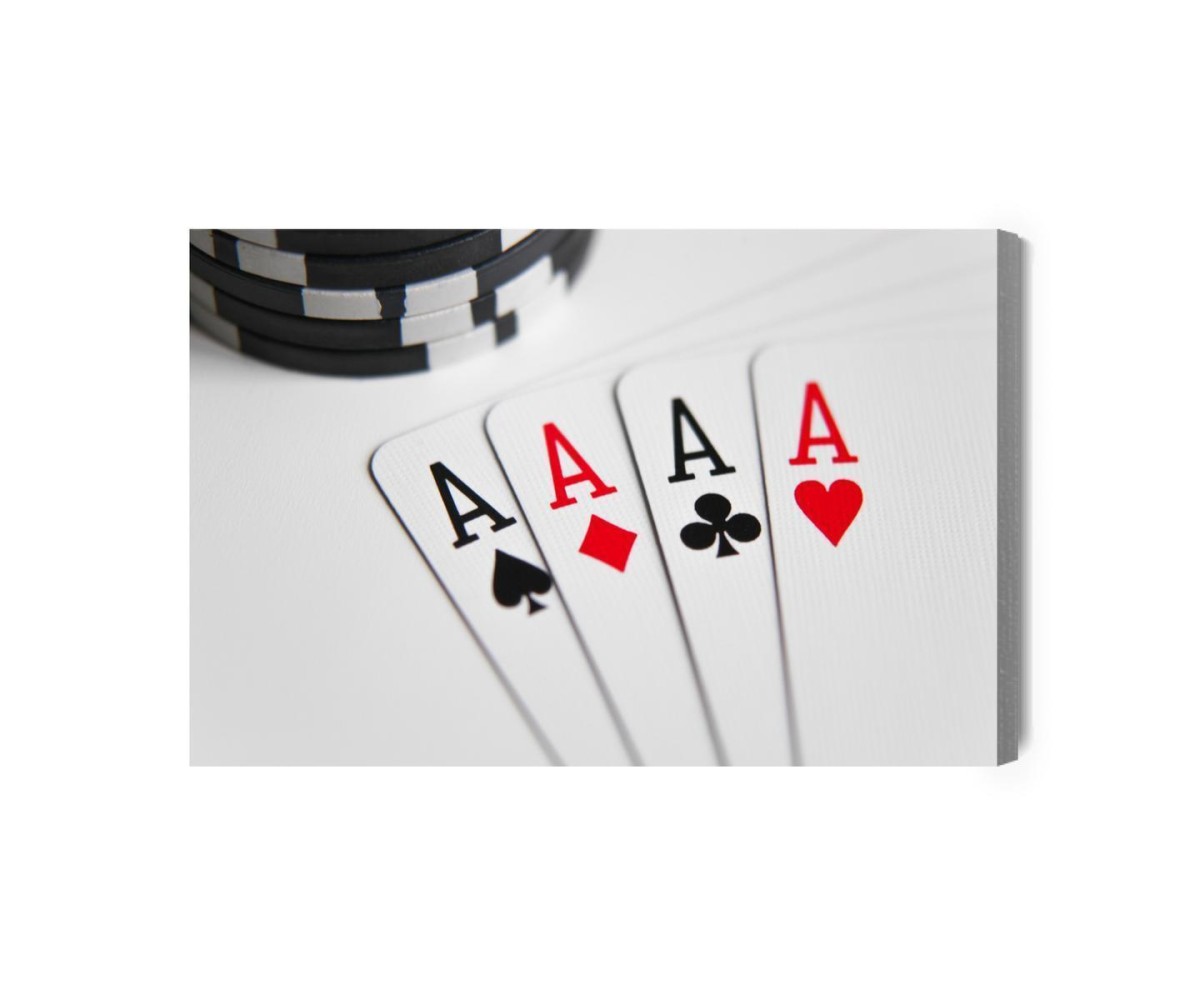 Leinwandbild Vier Asse  Um Poker Zu Spielen