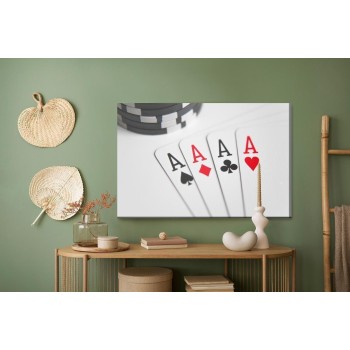 Leinwandbild Vier Asse  Um Poker Zu Spielen