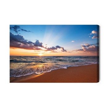 Leinwandbild Sonnenaufgang Meer Und Strand
