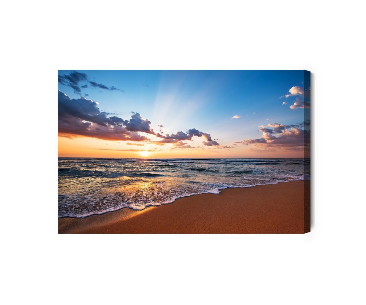 Leinwandbild Sonnenaufgang Meer Und Strand