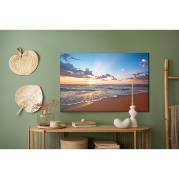 Leinwandbild Sonnenaufgang Meer Und Strand