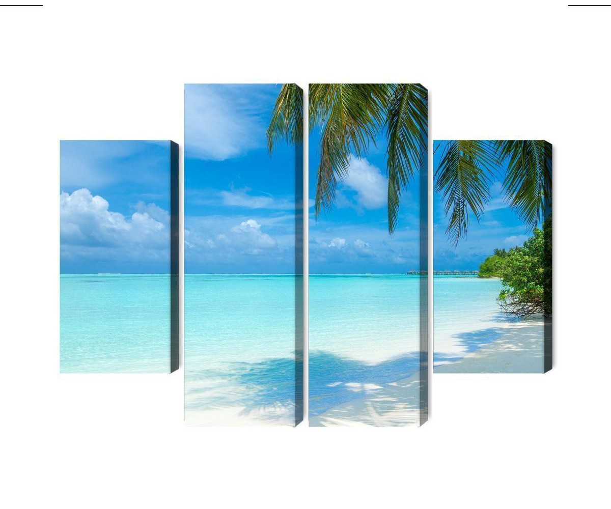 Mehrteiliges Bild Ein Strand Auf Den Malediven