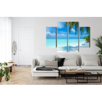 Mehrteiliges Bild Ein Strand Auf Den Malediven
