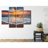 Mehrteiliges Bild Sonnenuntergang Auf Dem Meer 3D