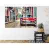 Mehrteiliges Bild Rotes Chevrolet-Auto Im Retro-Stil