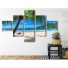 Mehrteiliges Bild Tropischer Strand Mit 3D-Palme