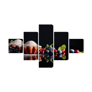 Mehrteiliges Bild Muffins Mit Früchten